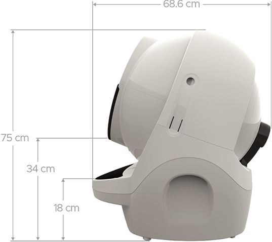 Litter-Robot 3 Metric Measurements - Side