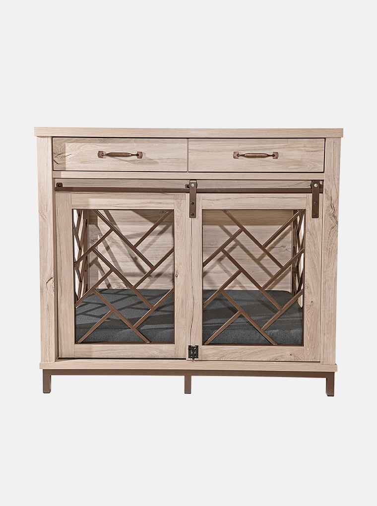 Barn door dog crate best sale