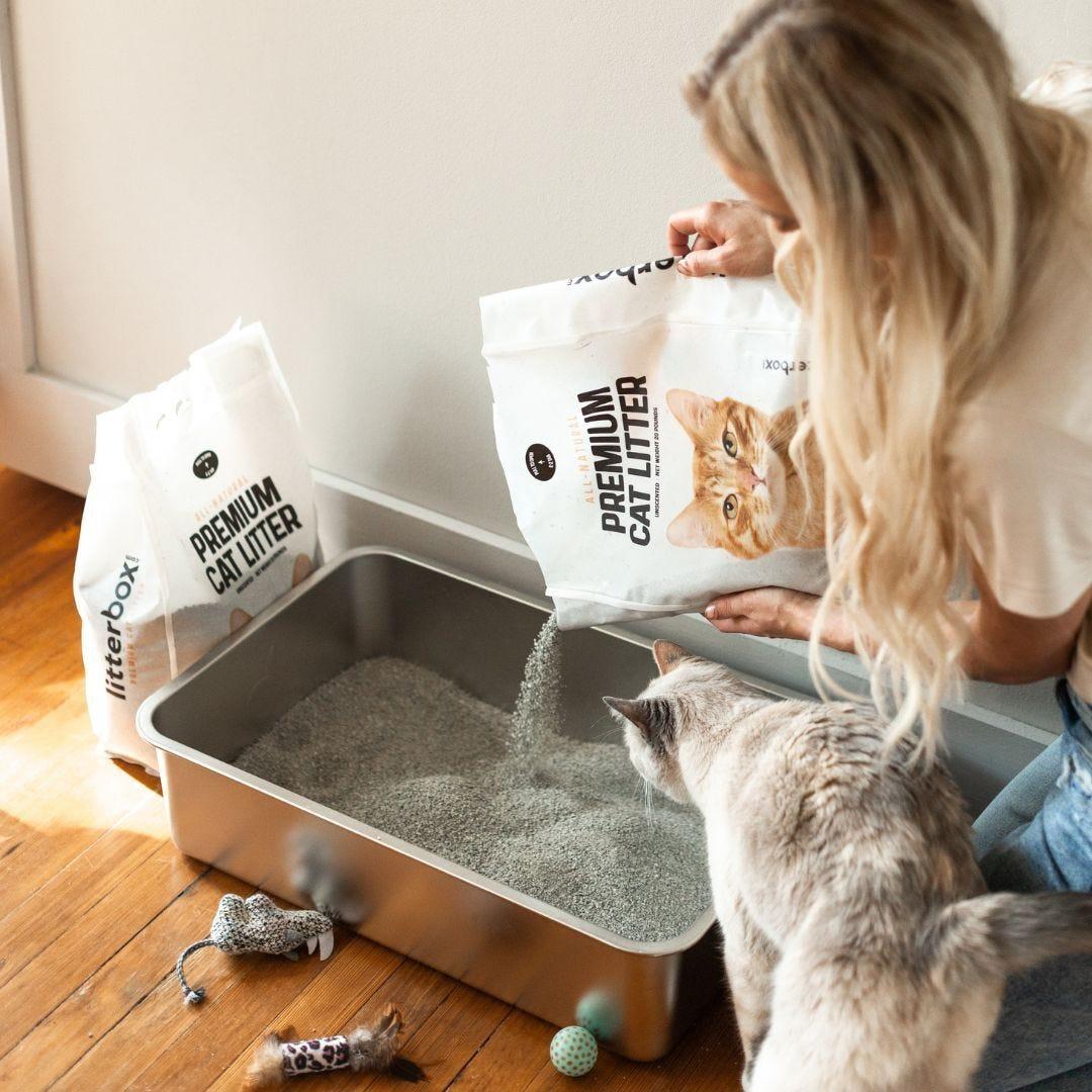 Once a month cat litter sale