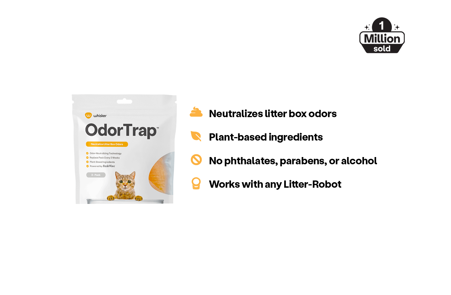 OdorTrap Packs Cat Litter Box Odor Eliminator