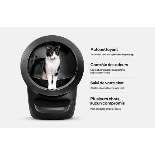 Litter-Robot 4: litière autonettoyante jusqu'à 4 chats, contrôle des odeurs et suivi en temps réel