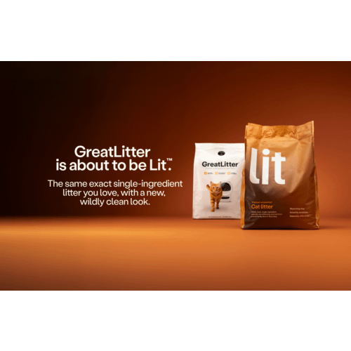 GreatLitter is about to be Lit. Same single-ingredient litter you love with a new clean look.