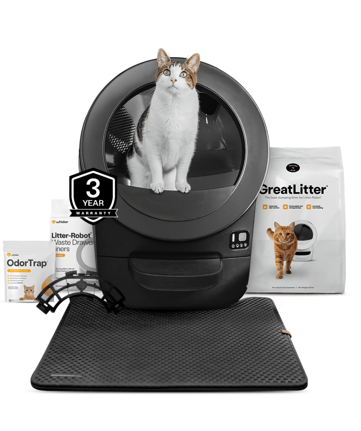 Litter-Robot EVO self cleaning litter box with essential accessories