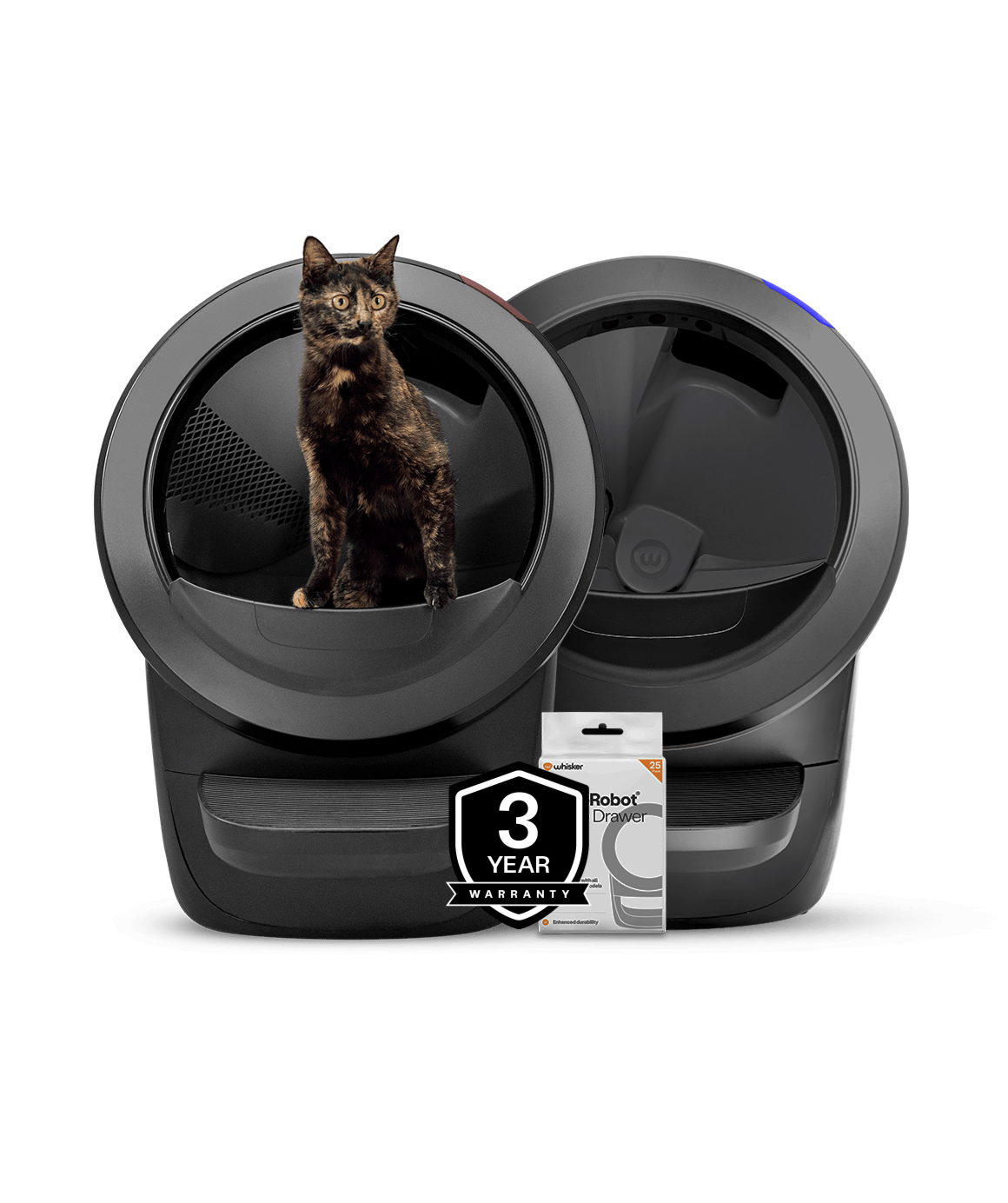Double Litter-Robot 4 self cleaning litter box Black bundle