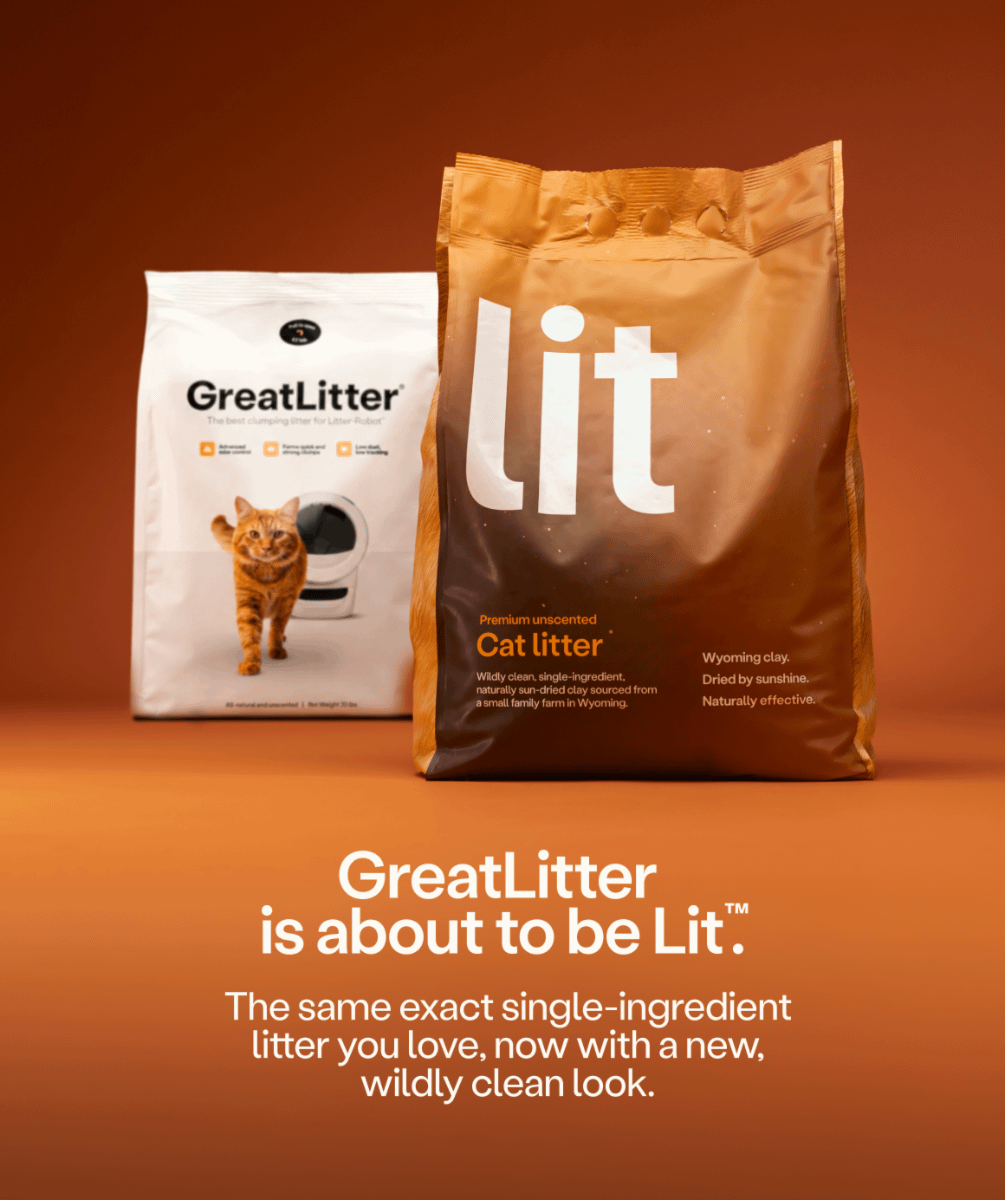 GreatLitter is about to be Lit. Same single-ingredient litter you love with a new clean look.