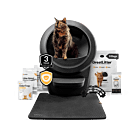 Litter-Robot 4 fully stocked bundle including 3 year warranty, waste drawer liners, whisker+ membership, LitterTrap mat, odortrap holder, cleaner wipes, greatlitter, and odortrap