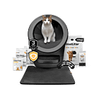 Litter-Robot 5 fully stocked bundle with greatlitter, waste drawer liners, odortrap, littertrap mat, cleaner wipes, warranty, and whisker+ membership
