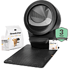 Litter-Robot 4 Starter Bundle in black - includes Litter-Robot 4 automatic litter box, extended warranty, premium cat litter, odortrap, waste drawer liners, and Litter Trap cat litter mat