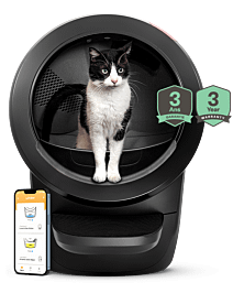 tuxedo cat inside black Litter-Robot 4