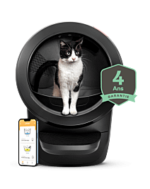 tuxedo cat inside black Litter-Robot 4