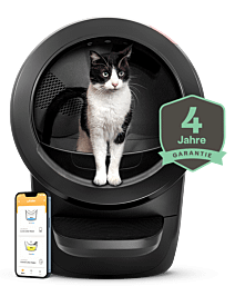 tuxedo cat inside black Litter-Robot 4