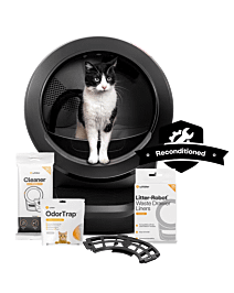 Black and White cat in an Litter-Robot 4-Reconditioned Bundle