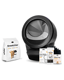 Litter-Robot 4 Black unit with the kickstart kit