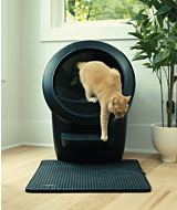Cat exiting Litter-Robot onto the LitterTrap mat catching litter thumbnail
