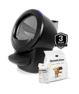 wcom Litter-Robot 4 self cleaning litter box with litterhopper automatic litter refiller and essential accessories: cat litter, waste drawer liner, and extended warranty thumbnail