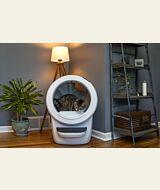 tabby cat inside white Litter-Robot 4 with fence thumbnail