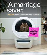 Litter-Robot 4 winner of the Knot Registry Awards 2026 "A marriage saver" - cat using Litter-Robot 4 self-cleaning litter box thumbnail