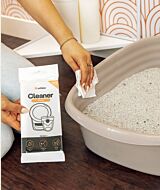 Whisker.com person using Whisker Cleaner Wipes on litter box thumbnail