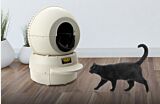 Black cat approaching a Litter Robot 2 with lip extender and fence installed Thumbnail
