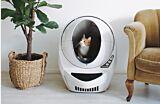 Orange and white cat peeking out from inside a litter robot Thumbnail