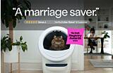 Litter-Robot 4 winner of the Knot Registry Awards 2026 "A marriage saver" - cat using Litter-Robot 4 self-cleaning litter box Thumbnail