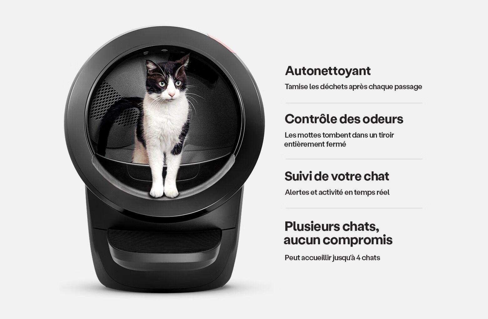 Litter-Robot 4: litière autonettoyante jusqu'à 4 chats, contrôle des odeurs et suivi en temps réel