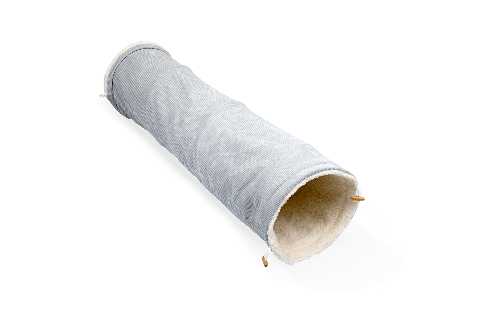 Grey corduroy cat tunnel