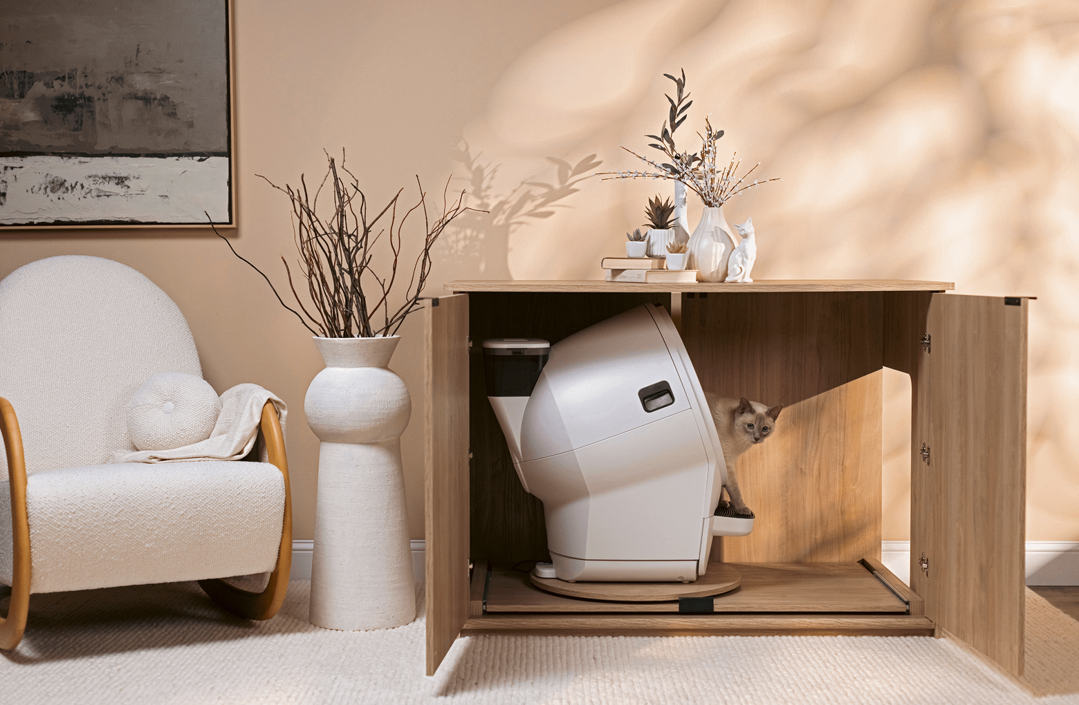 Large Litter Box Enclosure Credenza | Whisker