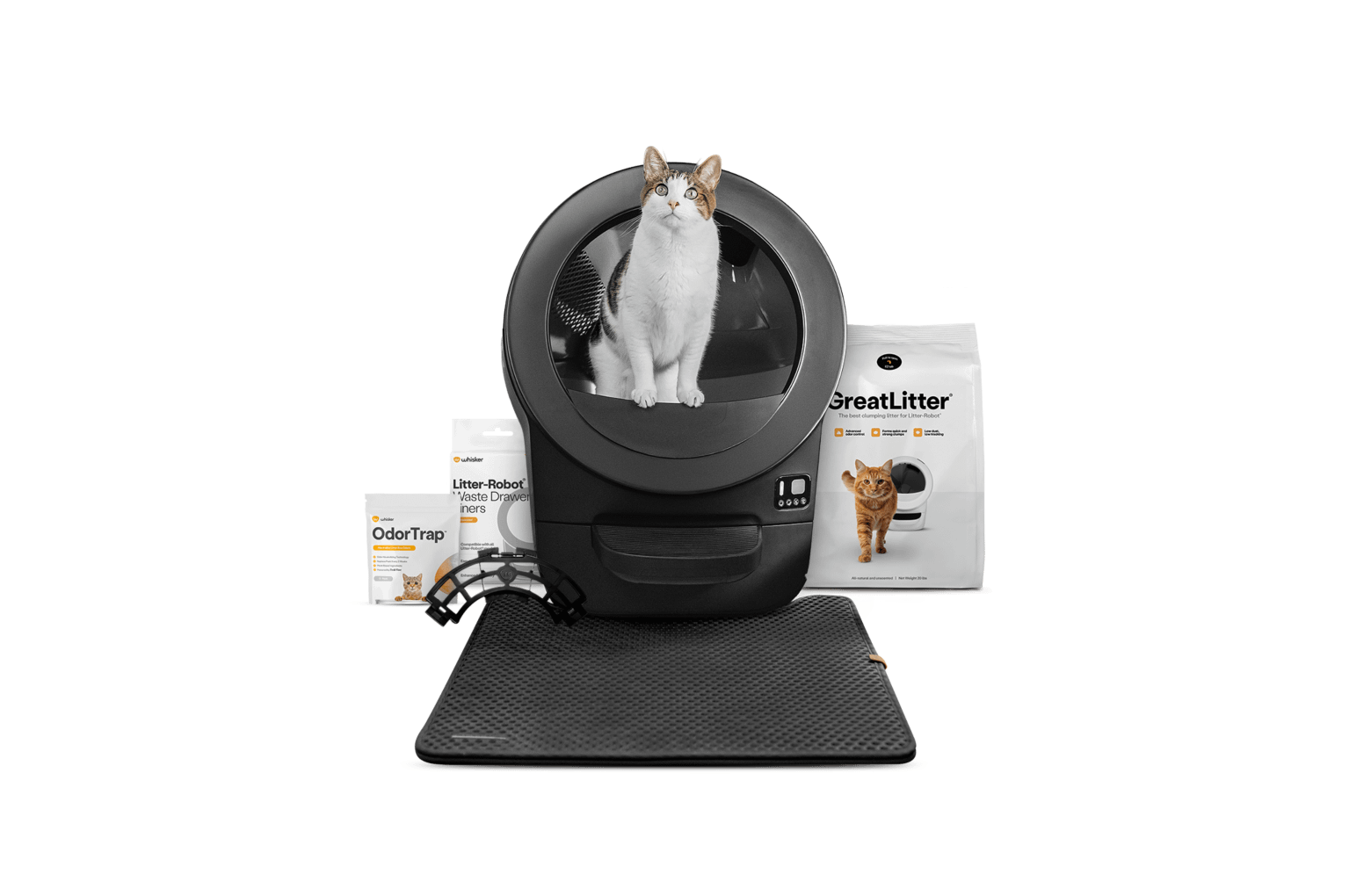 Litter-Robot EVO Starter Bundle, Incl GreatLitter, Mat & More