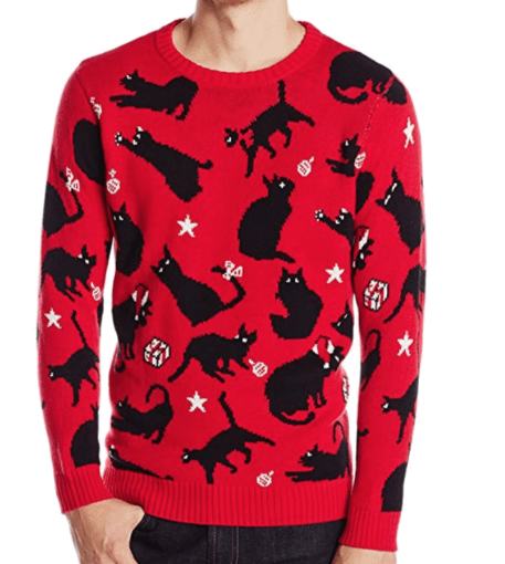 cat christmas sweater black cats