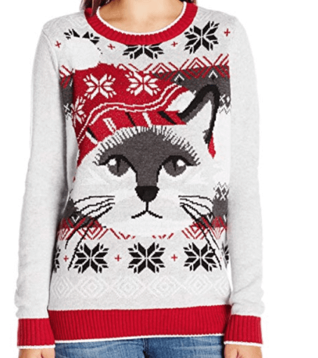 cat christmas sweater light up