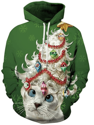 cat christmas sweater tree ornaments
