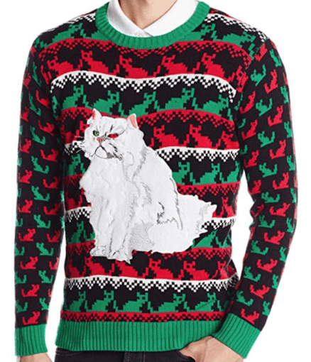 cat christmas sweater persian