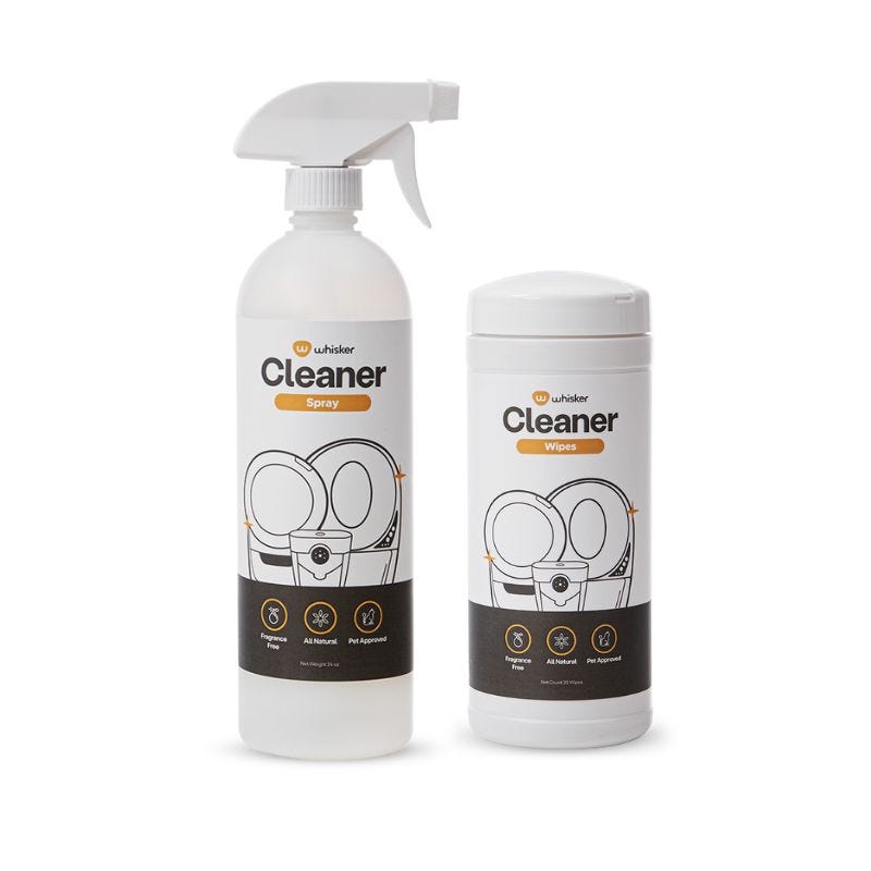 Whisker's enzymatic cleaner spray and wipes