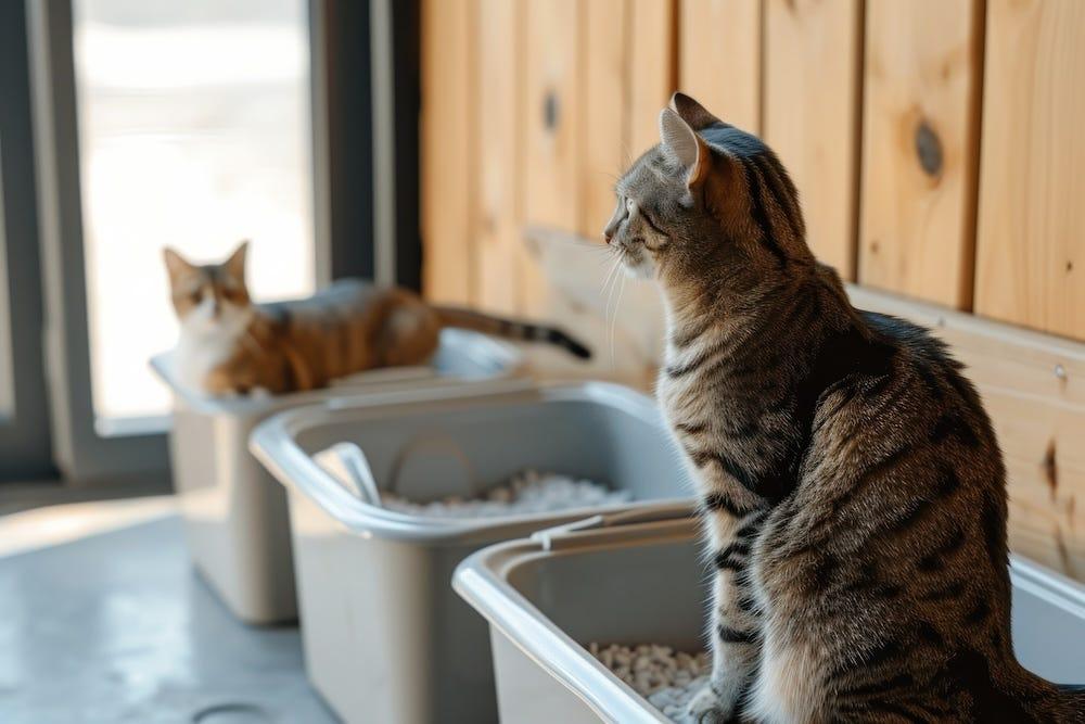 Litter box fashion for multiple cats