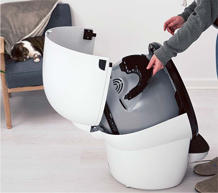 enclosed litter box with carbon filter for cat litter odor control