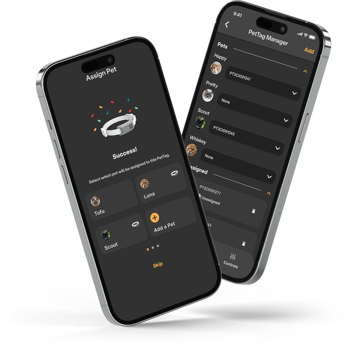 Whisker app on phone screen