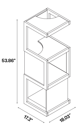 Technical specification drawing of the cat tower