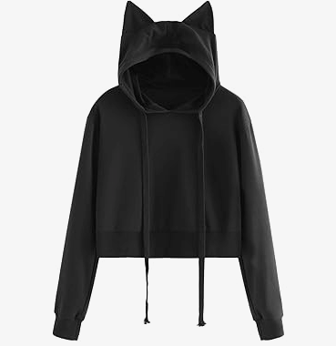 cat ear crop top hoodie best gift for cat lovers