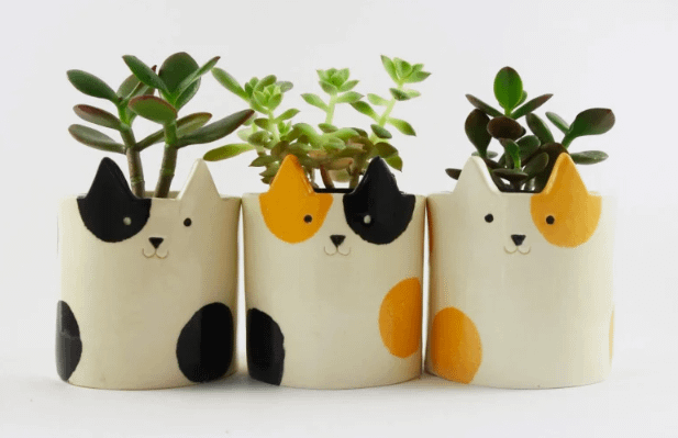 cat-shaped planters best gifts for cat lovers