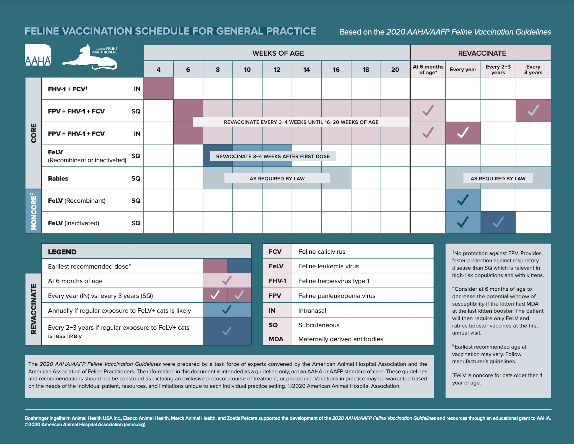 cat vaccines infographic by AAHA/AAFP