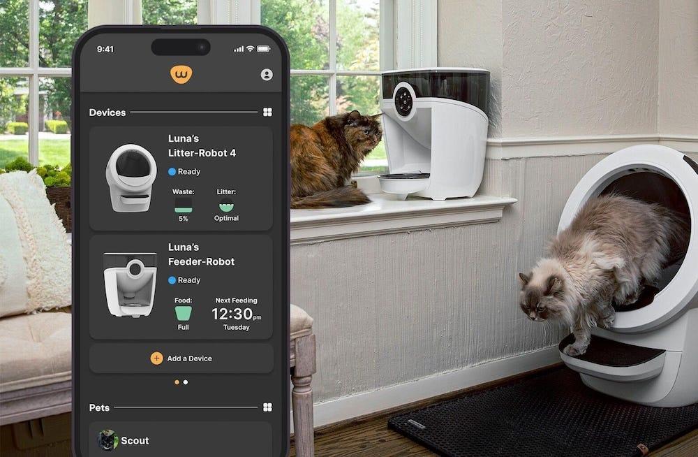 automatic pet feeder and automatic litter box