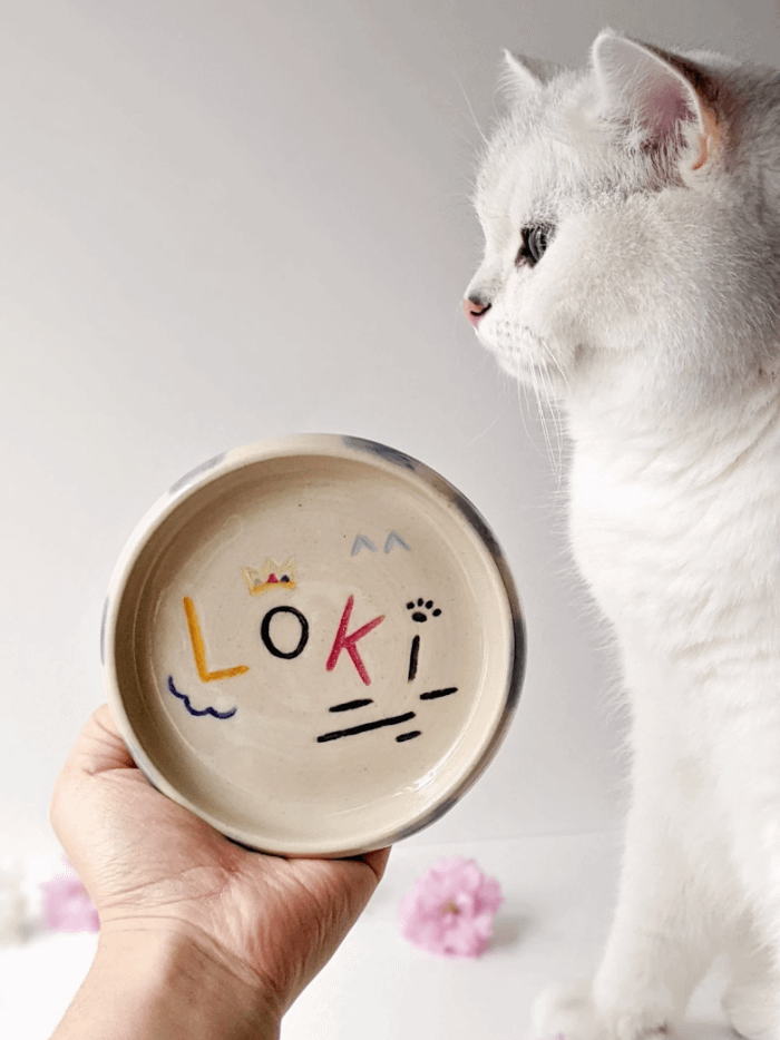 personalized cat bowl