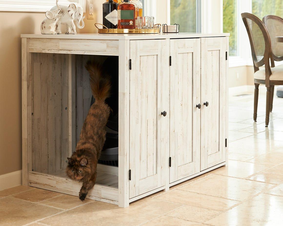 Coastal Credenza Hidden Litter Box Furniture Litter Robot