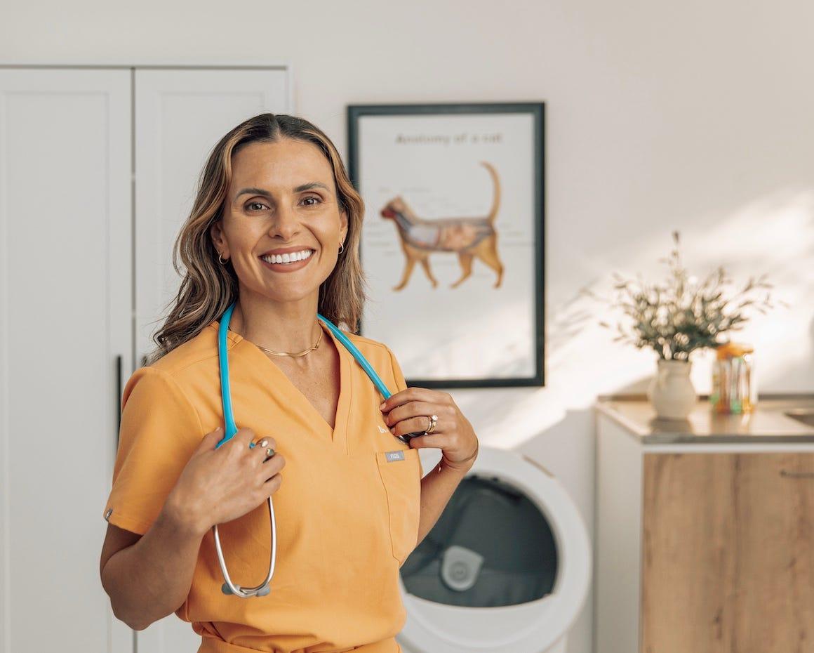 Dr. Anna Foster with Litter-Robot in background