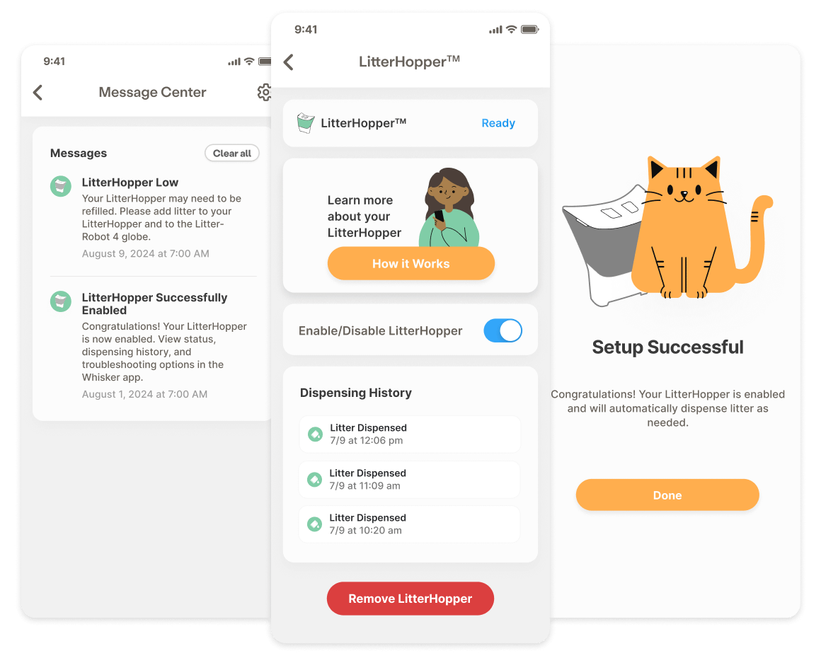 images of hopper in the Whisker APP