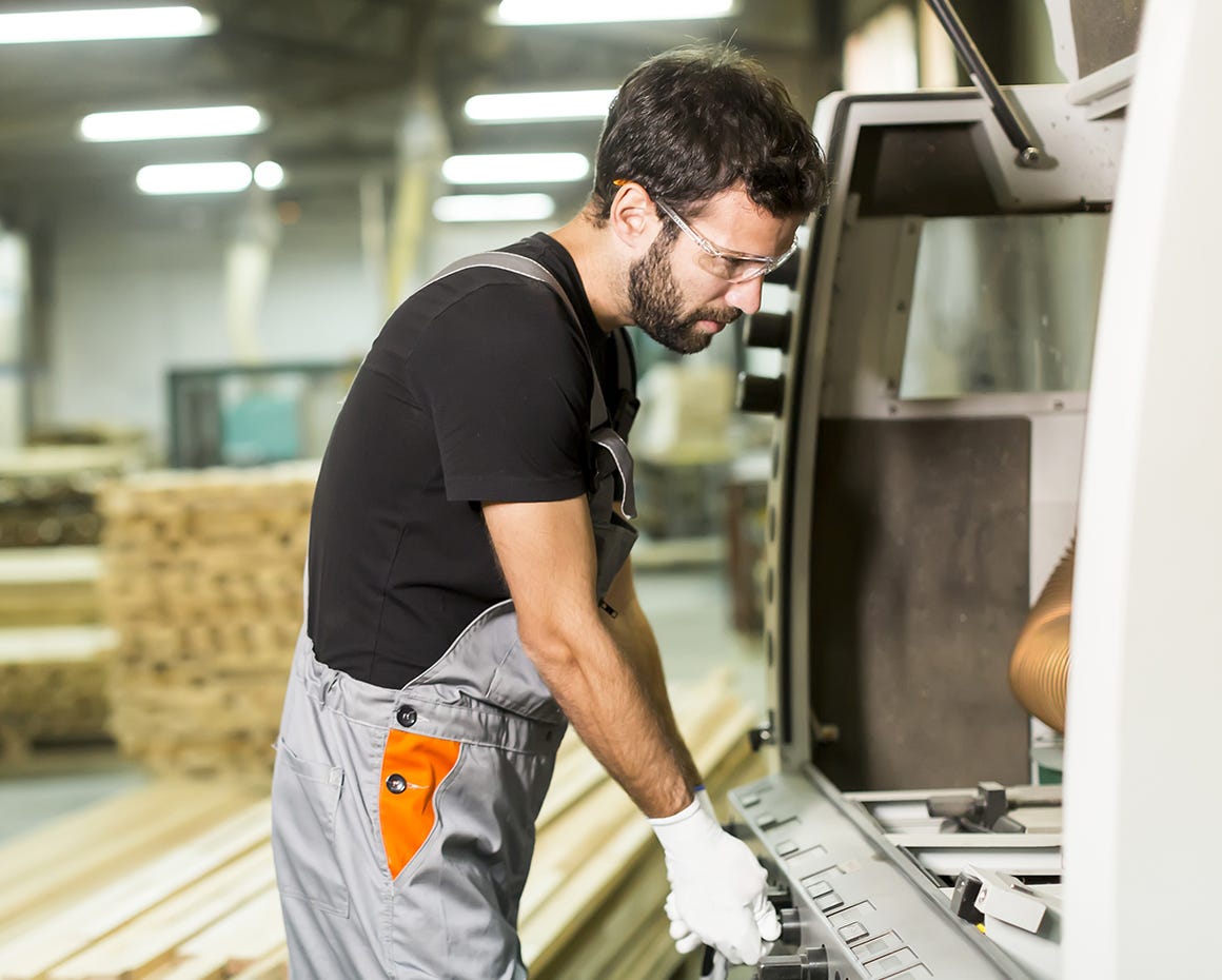 Cabinet being manufactured