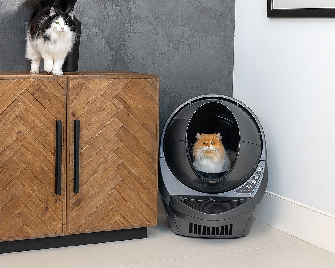 Litter-Robot 4 bonnet open showing OdorTrap