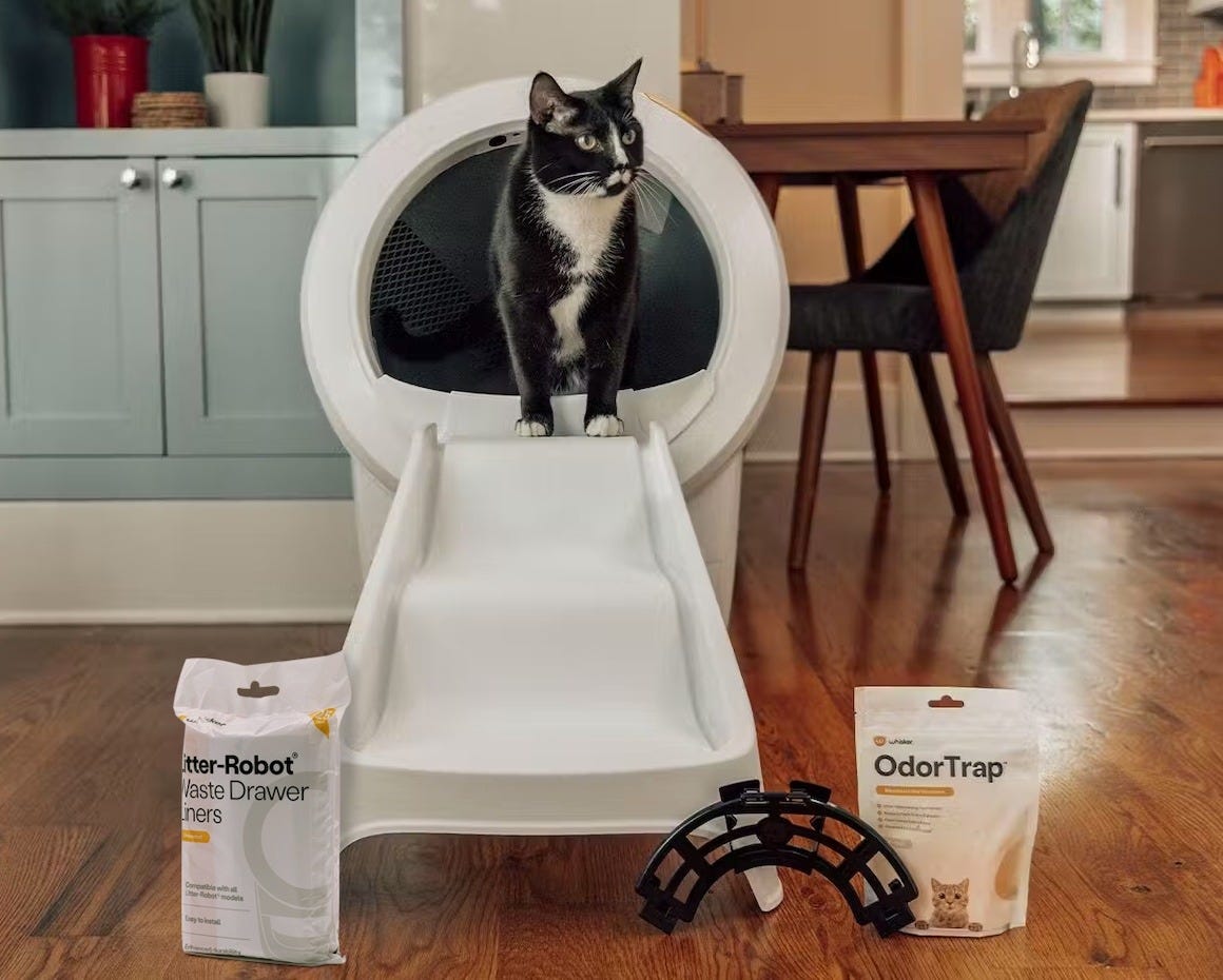 Litter-Robot Essentials Bundle in a living room