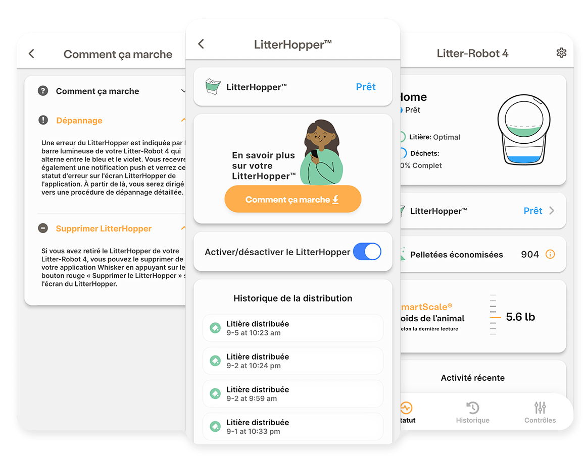 images of hopper in the Whisker APP